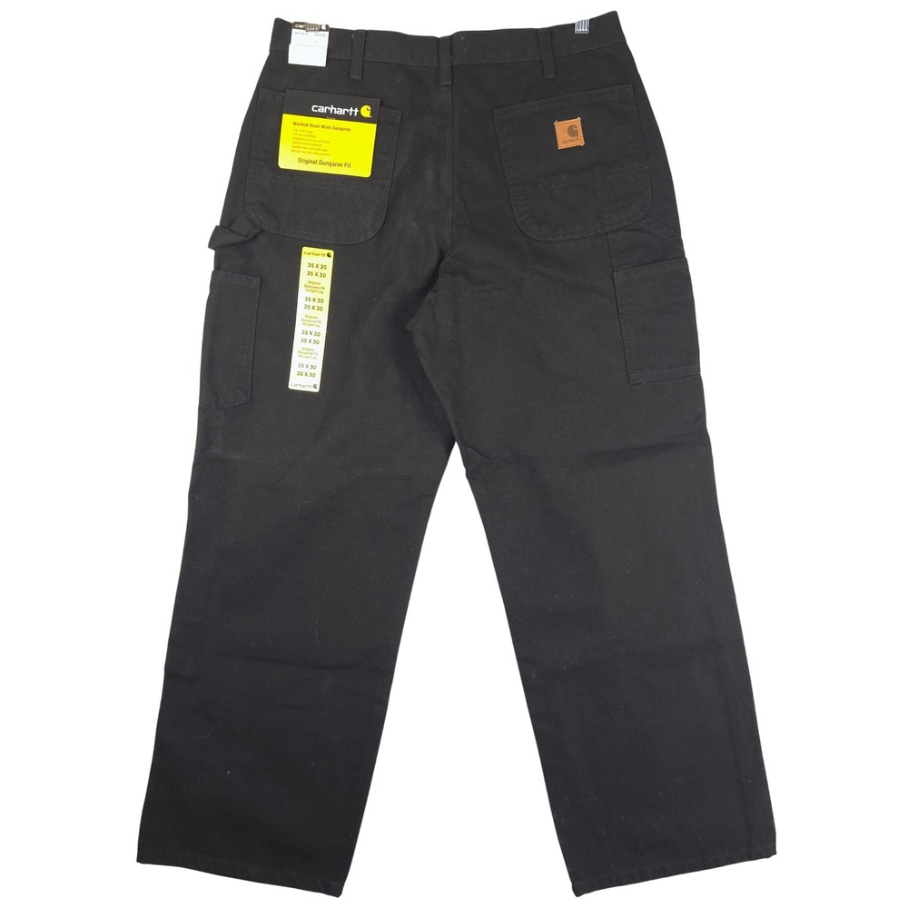 Carhartt B11 BLK Washed Duck Work Dungaree Pants Black 35x30 NWT